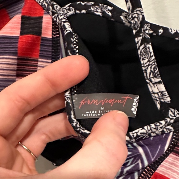 FP Movement by Free People Black Floral and Plaid Sports Bra - Picture 4 of 4